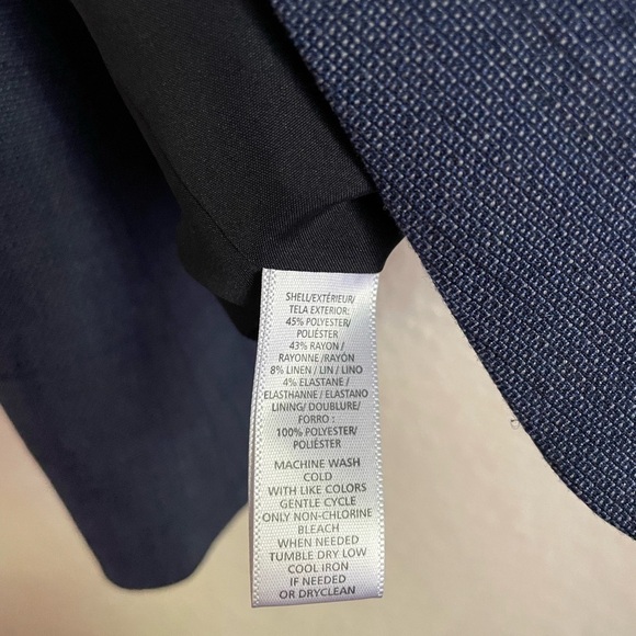 Ann Taylor LOFT Custom Stretch Notched One Button Blazer 4 Naval Blue - Picture 9 of 12